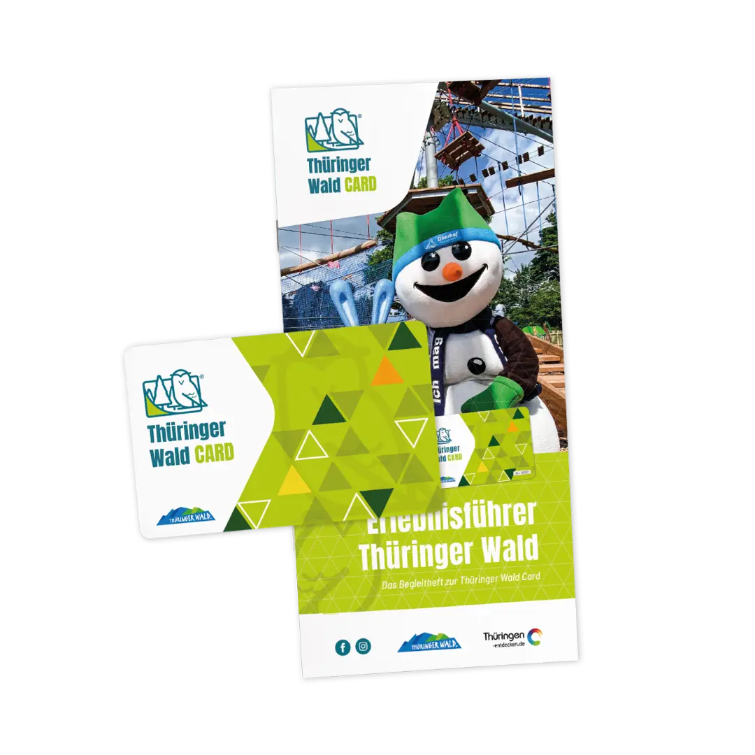 Angebot: 30% Ermäßigung (10,00 € statt 15,00 €) bei Kauf der Thüringer Wald Card